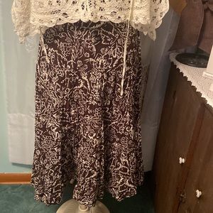 Ann Taylor Loft Flounced Cotton Skirt Sz 6 EUC